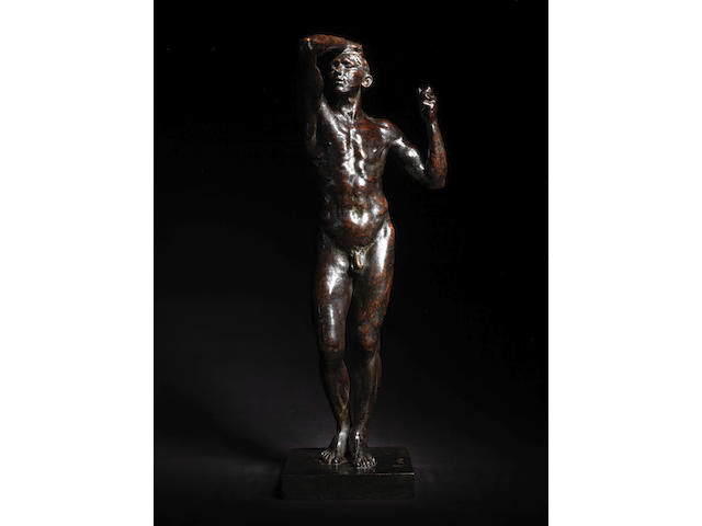 AUGUSTE RODIN (1840-1917) Age d'airain, petit mod&#232;le dit aussi 2&#232;me r&#233;duction  64.5 cm (25 3/8in). high (Conceived between 1875 - 1877, this reduction from November 1904. This bronze version cast by the Alexis Rudier Foundry between 1935 - 1945.)
