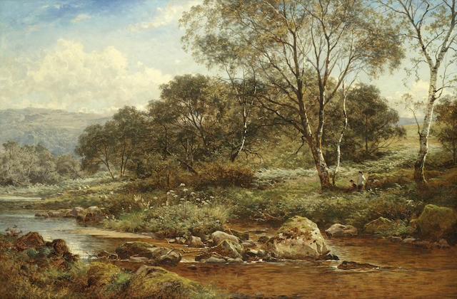 Benjamin Williams Leader, RA (British, 1831-1923) A birchwood on the Llugwy