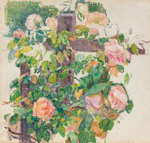 TH&#201;O VAN RYSSELBERGHE (1862-1962) Roses grimpantes (Painted circa 1920)
