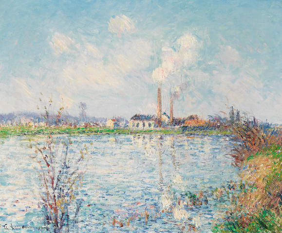 GUSTAVE LOISEAU (1865-1935) Usine au bord de l'Oise (Painted in 1906)