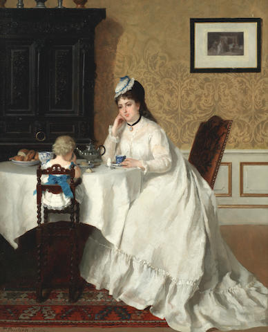Fritz Paulsen (German, 1838-1898) A proud mother