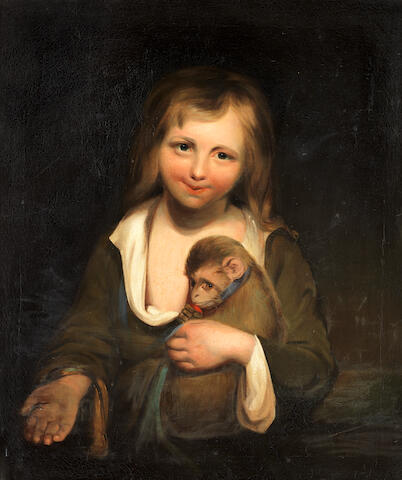 Bonhams Circle Of John Opie R A Trevellas 1761 1807 London A Beggar Boy Holding A Monkey