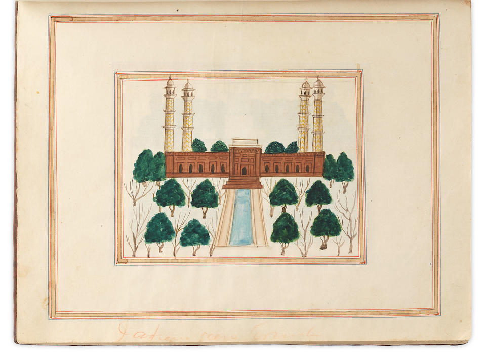 An album of sixty watercolour paintings of Sikh subjects, including Maharajahs Ranjit Singh and Duleep Singh, monuments including the Golden Temple at Amritsar, and numerous tradespeople and entertainers Punjab, circa 1840-50