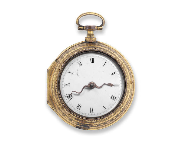 Richard Finch, London. A gilt key wind repeating pair case pocket watch Circa 1740