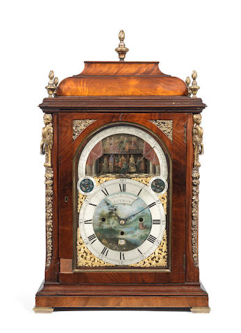 A rare mid 18th century double automata twelve-tune musical table clock on 24 hammers and 12 bells Thomas Monkhouse, London