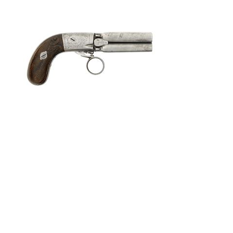 A Li&#232;ge Percussion Mariette Patent Four-Shot Pepperbox Revolver Of Small Bore