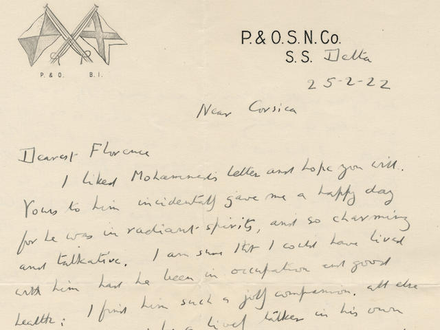 FORSTER (E.M.) Barger family collection of twenty-eight autograph letters by E.M. Forster, two to his mother Lily Forster, fifteen to his intimate friend Florence Barger, two to her son Evert and nine to Evert's wife Mollie, 1915-64