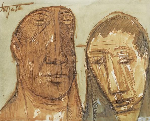 Francis Newton Souza (India, 1924-2002) Untitled (Man and Woman)