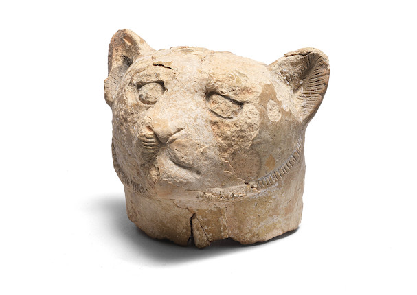 An Egyptian terracotta lion head image 1