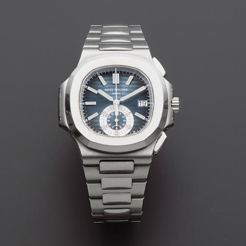 Patek Philippe. A fine stainless steel automatic calendar flyback chronograph bracelet watch  Nautilus, Ref: 5980-1, Sold September 18th 2007