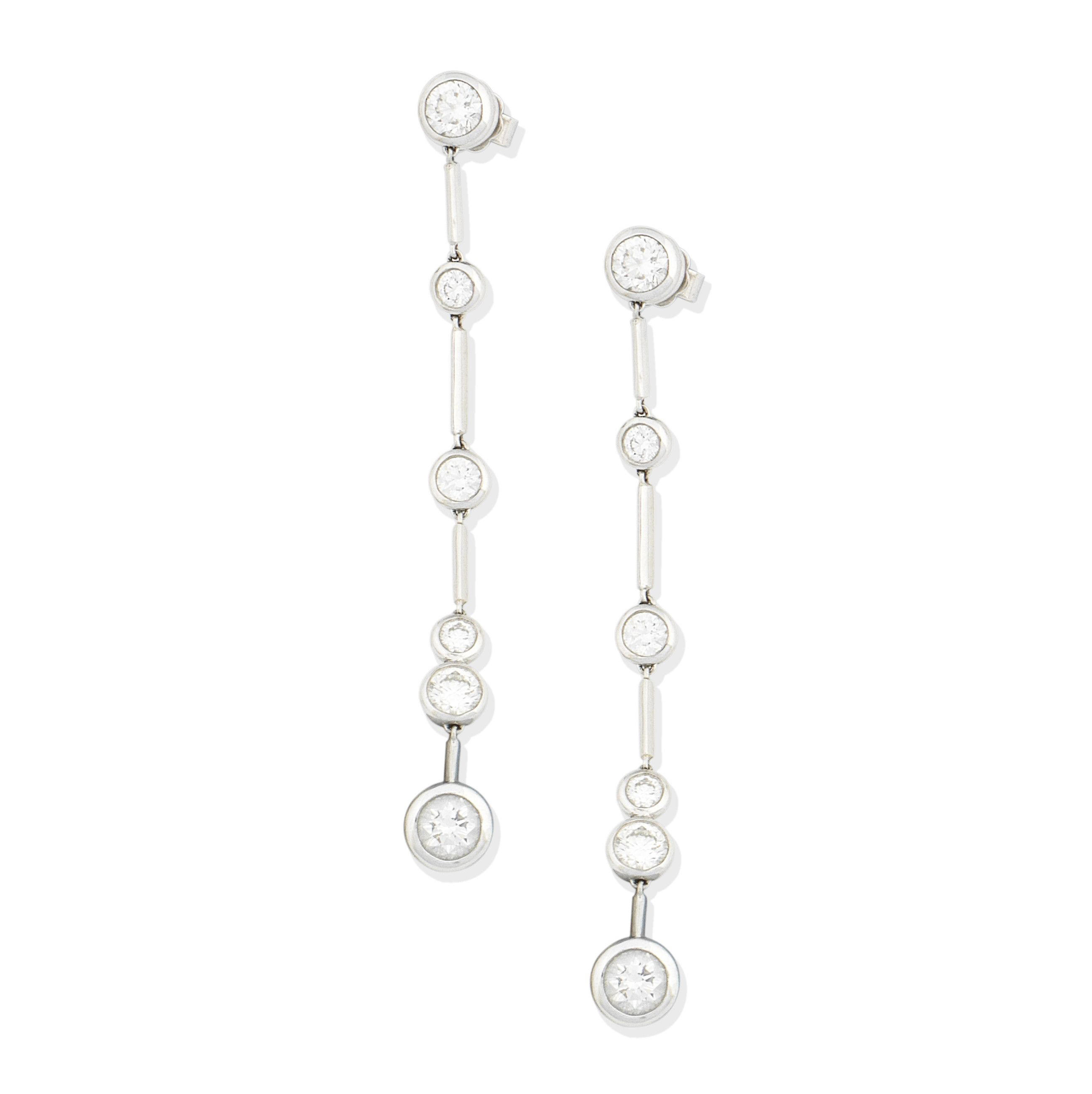 Bonhams : A pair of diamond 'Raindance' earrings, by Boodles