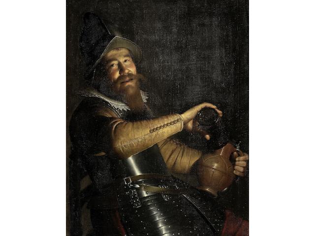 Willem Willemsz. van der Vliet (Delft circa 1584-1642) A soldier holding a pitcher and glass