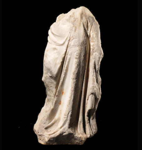 A Roman marble fragmentary draped goddess