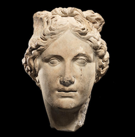 A Roman marble head of Apollo