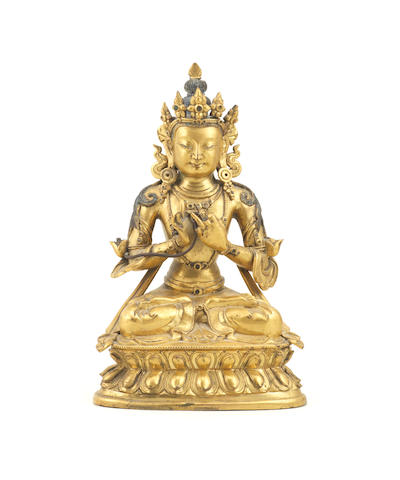 A gilt-bronze figure of Maitreya  18th century