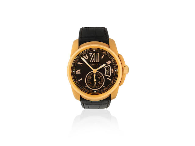 Cartier. An 18K rose gold automatic calendar wristwatch  Calibre de Cartier, Ref: 3300, Sold 30th July 2012