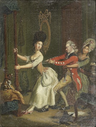 John Collet (London 1725-1780) Tight lacing, or, Fashion before ease; and The Triple Plea  (2) image 1
