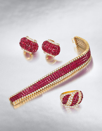 A 'mystery-set' ruby and diamond bracelet, by Van Cleef & Arpels, image 1