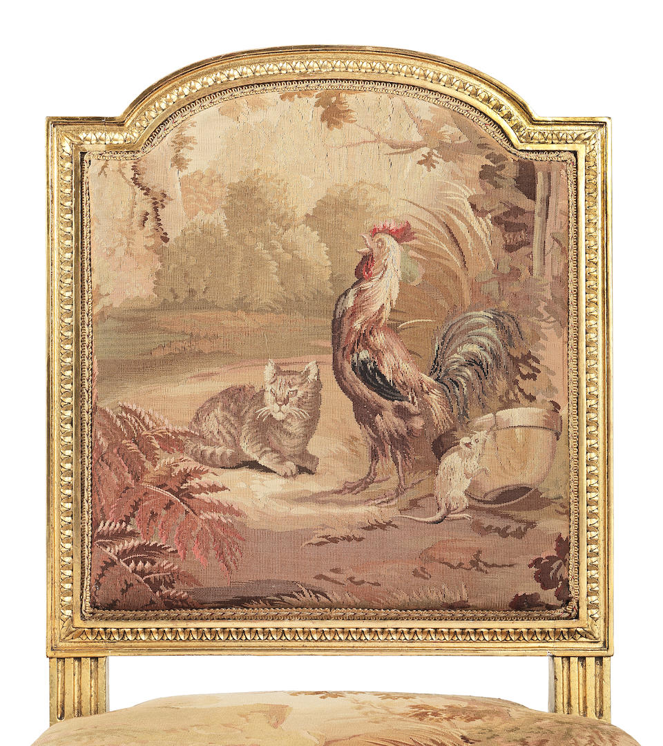 A French late 19th century carved giltwood salon suite In the Louis XVI style (8)