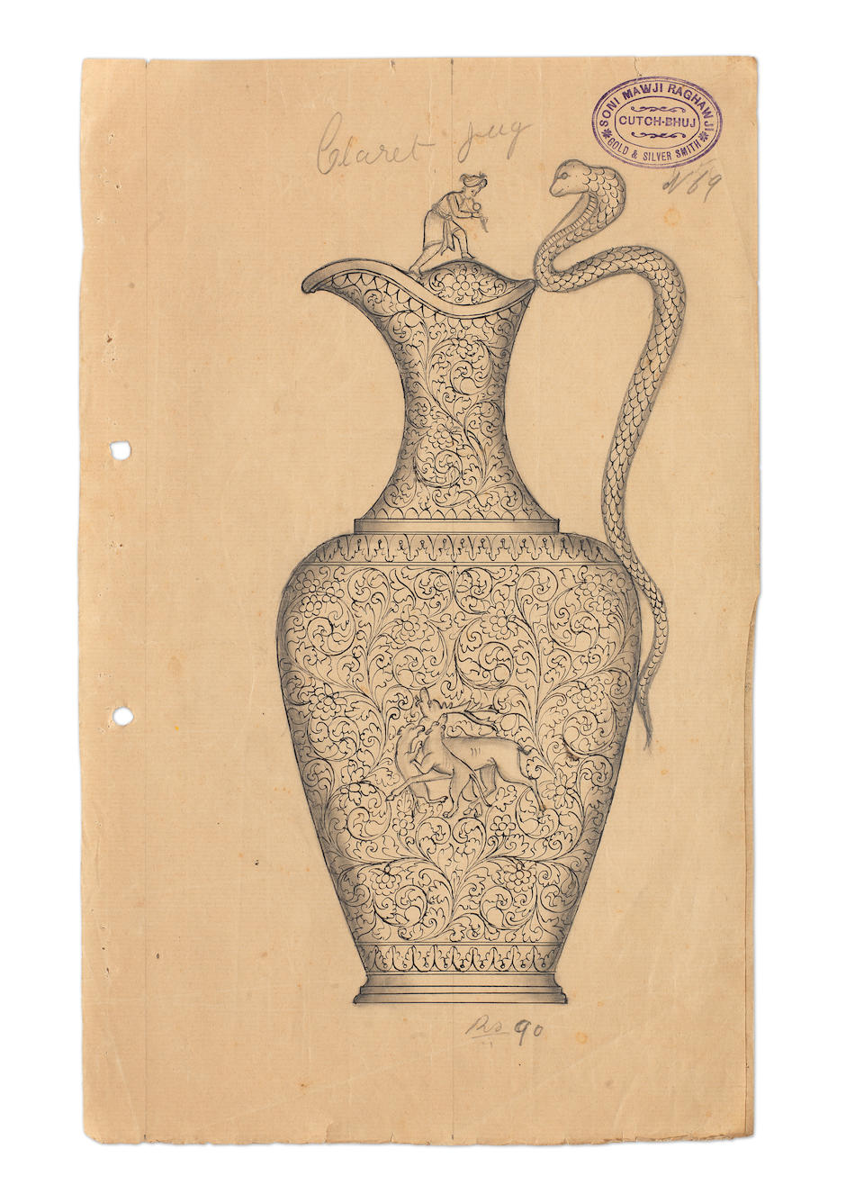 A group of designs and sketches by the workshop of Raghavji Mawji Bhuj, late 19th Century