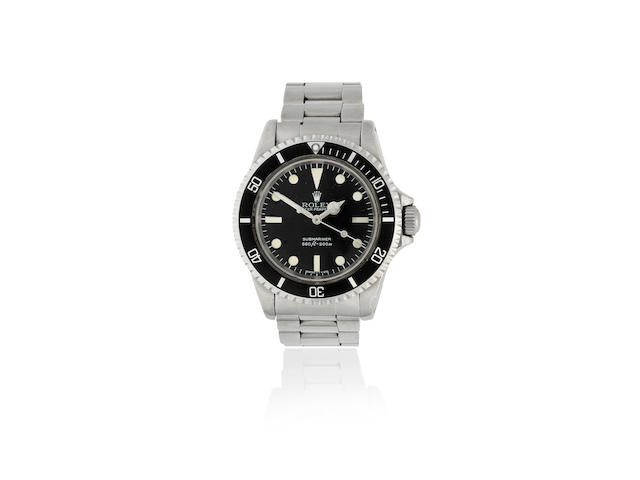 Rolex. A stainless steel automatic bracelet watch with maxi dial  Submariner, Ref: 5513, Circa 1979