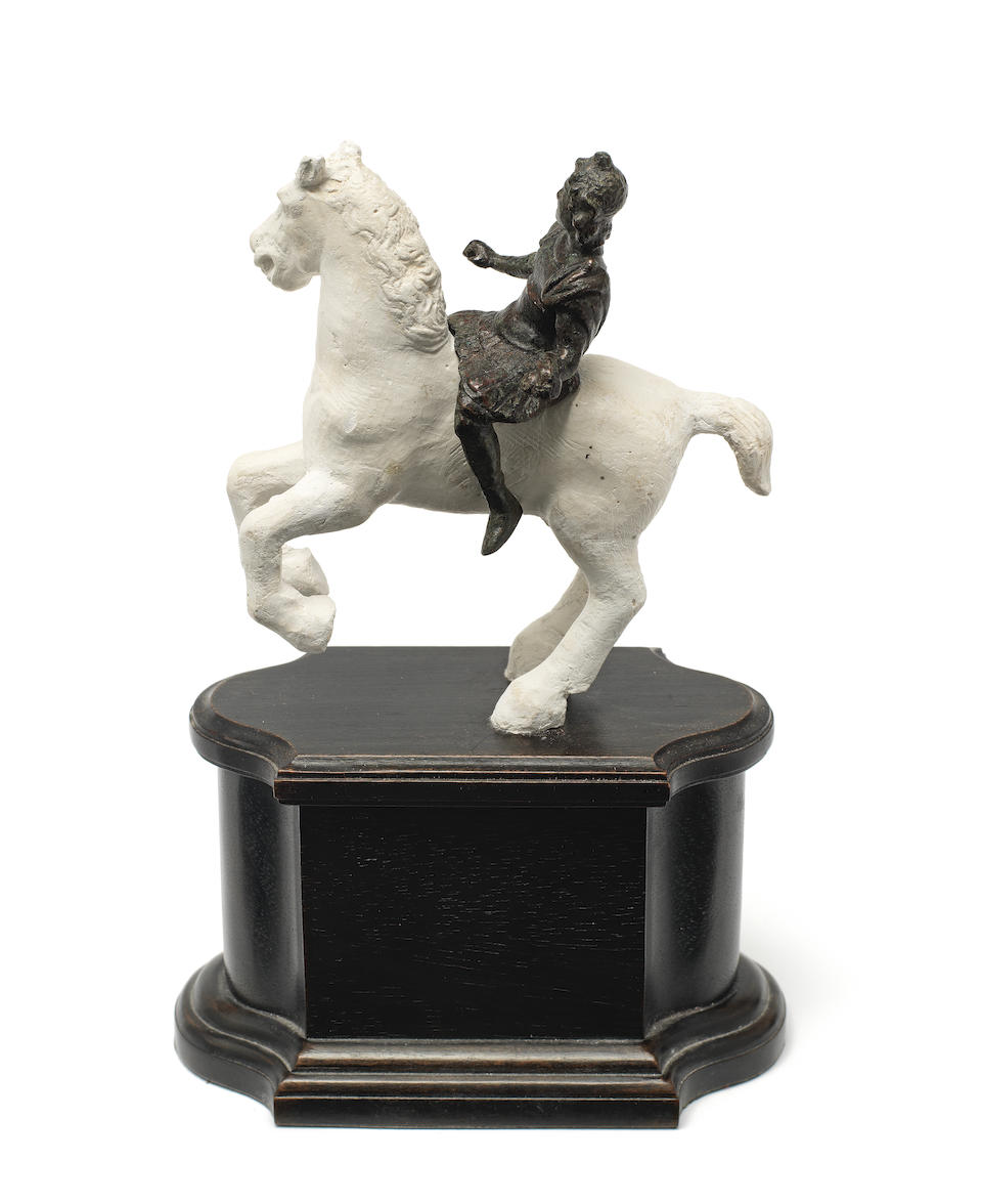A Roman bronze figure of Alexander as an equestrian