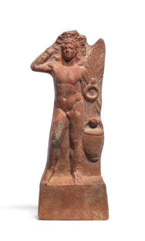 A Graeco-Egyptian terracotta figure of a victorious athlete