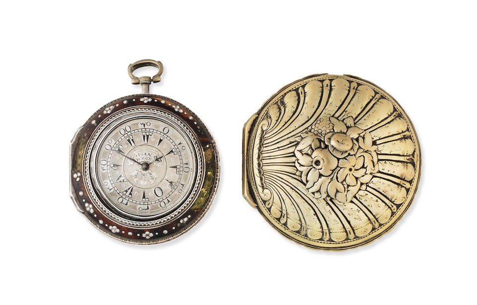 Isaac Rogers, London. A silver, gilt metal and tortoiseshell key wind quadruple cased pocket watch for the Turkish market London Hallmark for 1827
