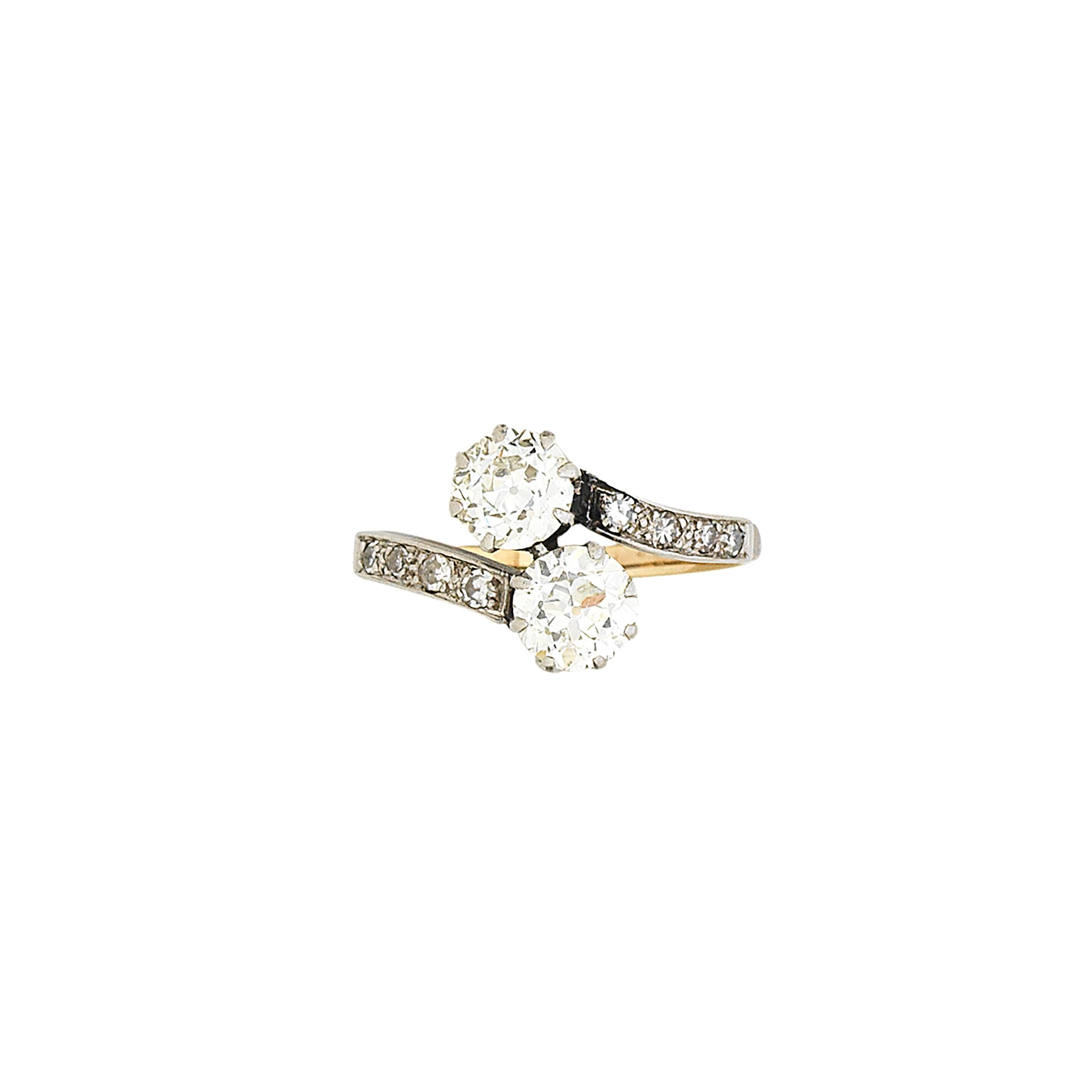 A two-stone diamond ring