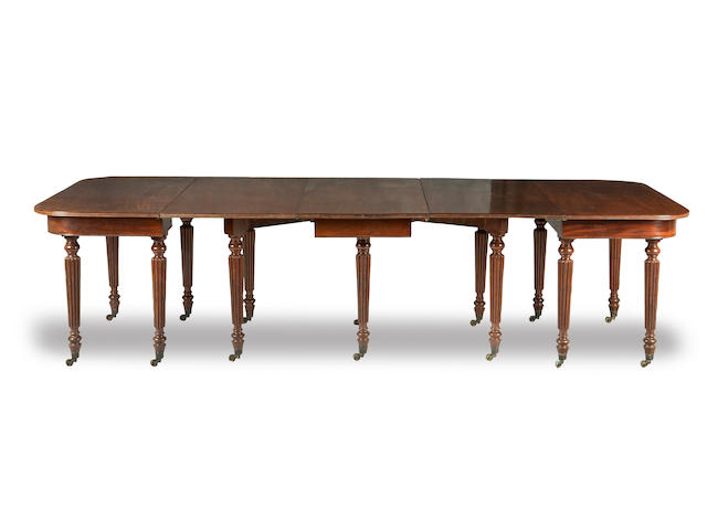 A mahogany William IV extending dining table Stamped Gillows, Lancaster