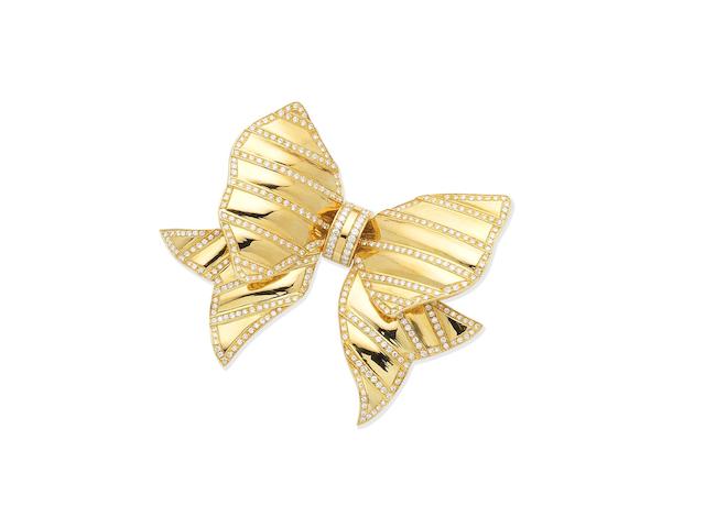 A diamond bow brooch, by Repossi