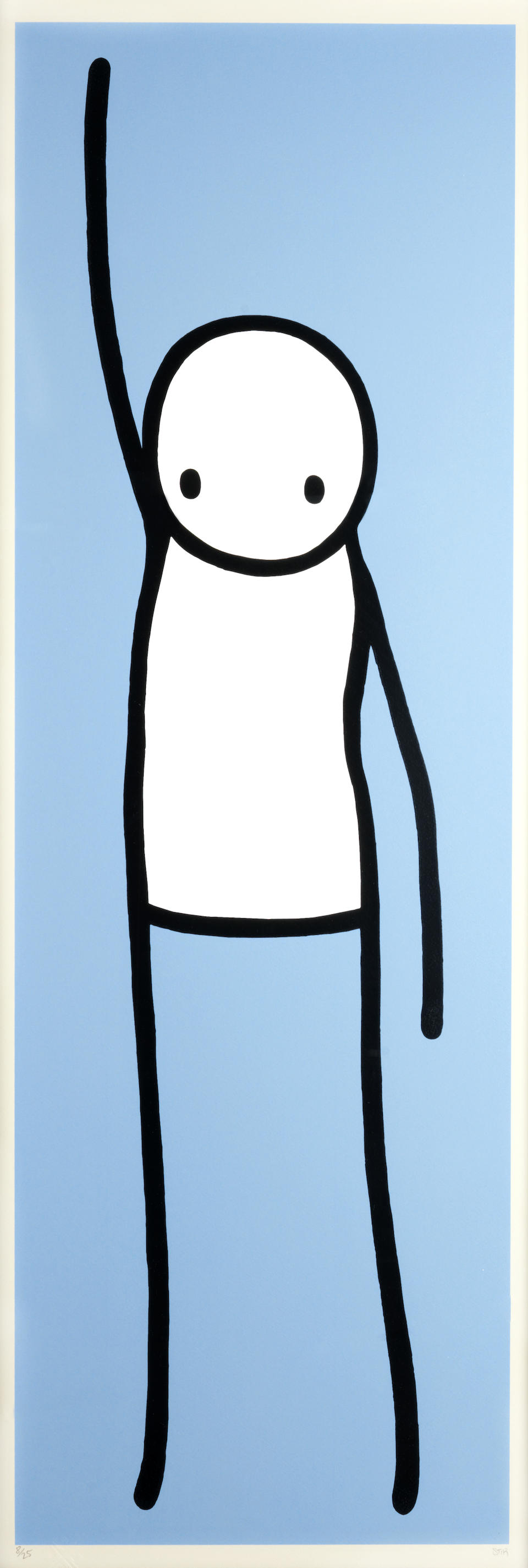 Stik (British, born 1979) Liberty (Blue)  Screenprint in colours, 2013, on wove, signed and numbered 8/25 in pencil, published by Squarity, London, with their blindstamp, the full sheet, 1057 x 356mm (41 5/8 x 14in)(I)