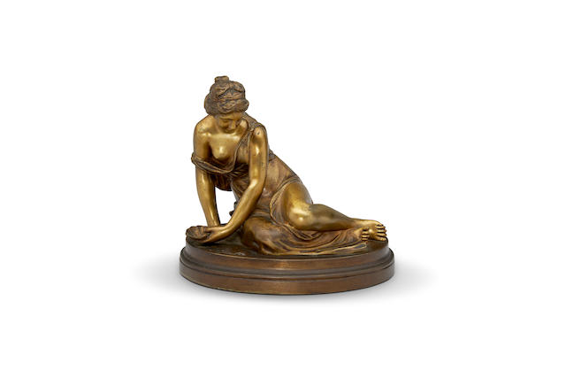 After Jean-Baptiste Pigalle (French, 1714-1785) A late 19th century gilt bronze figure