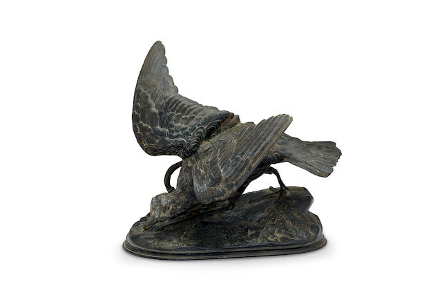 After Agathon L&#233;onard (French 1841-1923) A late 19th century bronze figure, 'La B&#233;casse' (The Woodcock)