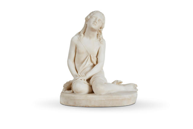 A carved alabaster figure possibly Italian 19th/20th century