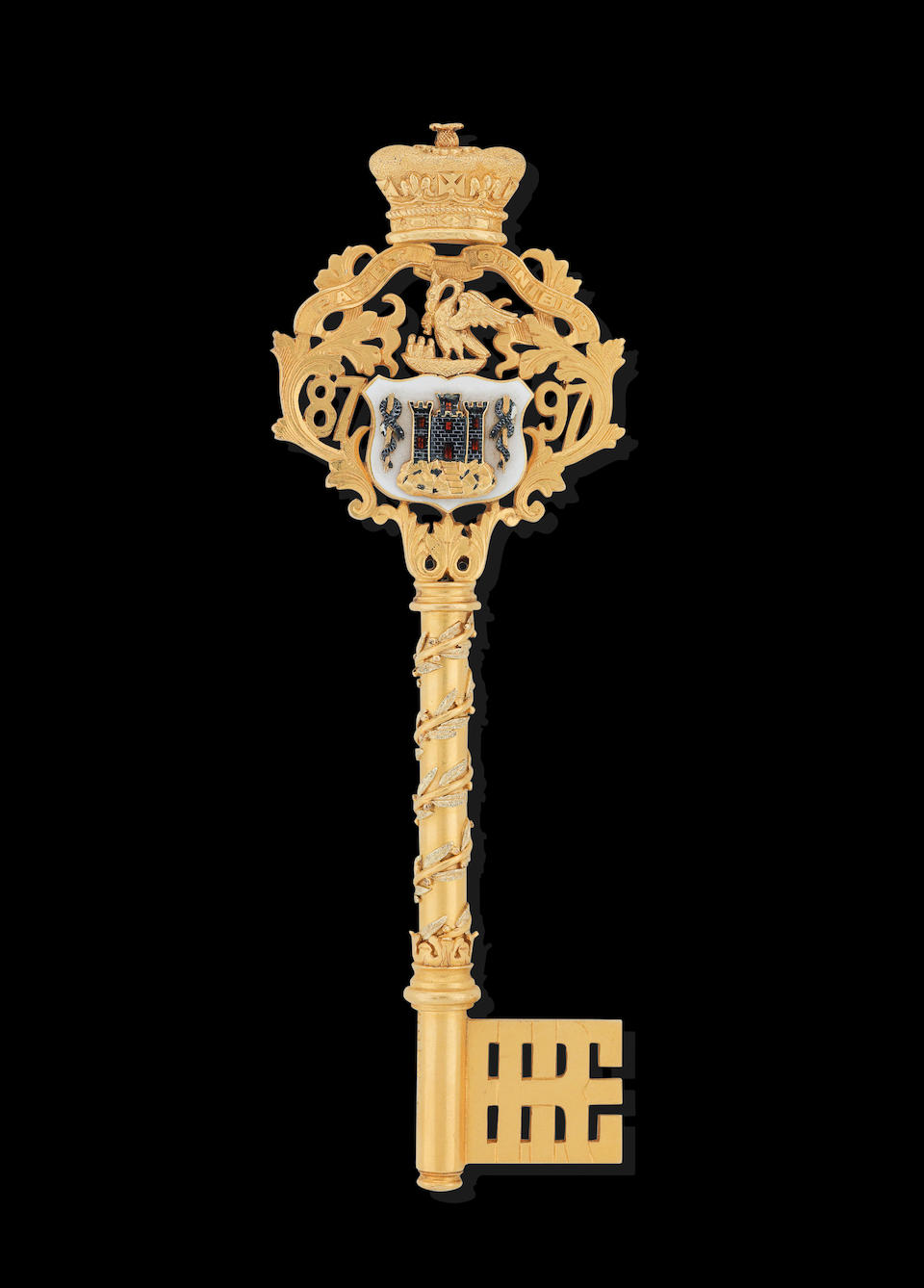 Of Edinburgh Interest: an 18ct gold presentation key, Royal Infirmary of Edinburgh, 1887-1897, by Hamilton & Inches, Edinburgh, 1900