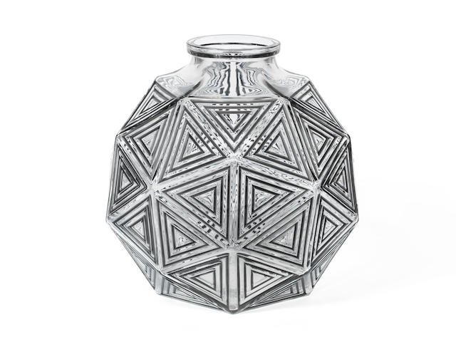 A 'Nanking' Vase by Ren&#233; Lalique  lightly engraved 'R.Lalique', moulded 'R.LALIQUE', designed 1925