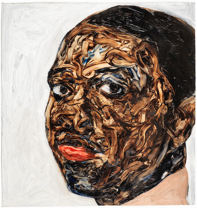 Amoako Boafo (B. 1984) Portrait of a young man, 2018 image 1