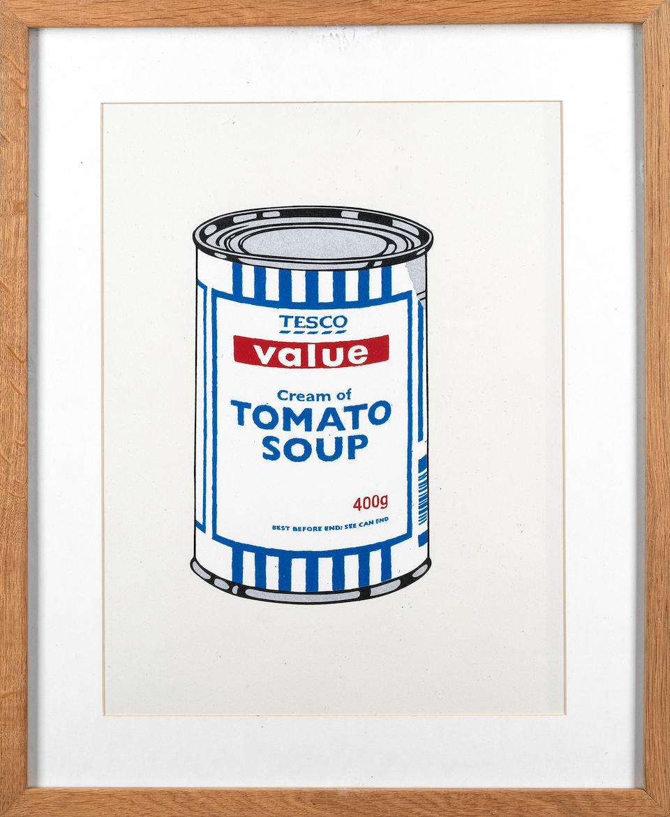 Banksy (British, b. 1975) Soup Can Screenprint in colours, 2005, on wove, numbered 107/250, published by Pictures on Walls, London, with their blindstamp, 500 x 352mm (19 3/4 x 13 7/8in)(unframed)