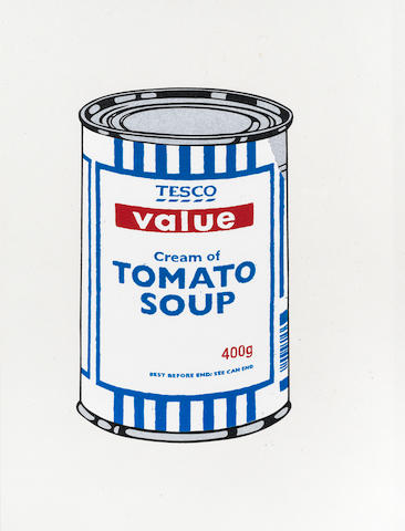 Banksy (British, b. 1975) Soup Can Screenprint in colours, 2005, on wove, numbered 107/250, published by Pictures on Walls, London, with their blindstamp, 500 x 352mm (19 3/4 x 13 7/8in)(unframed)