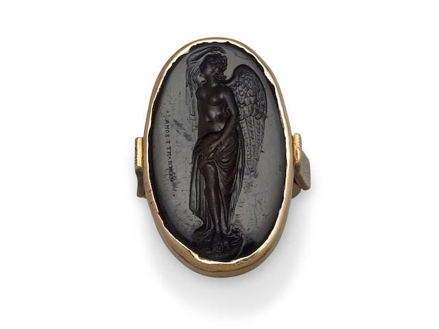 A hardstone intaglio ring, by Nathaniel Marchant (1739-1816)