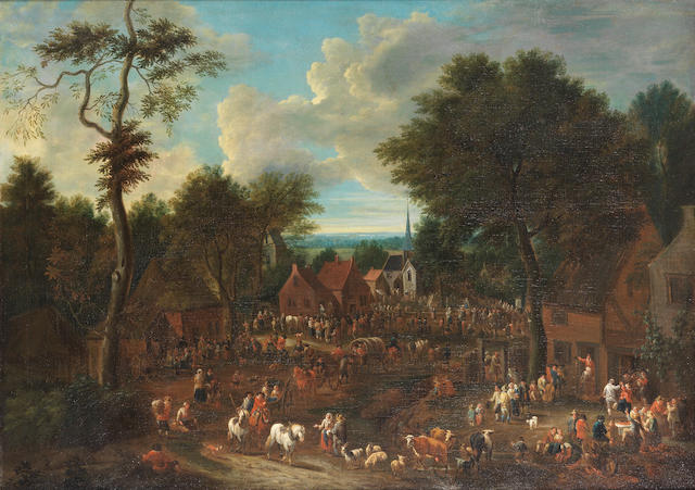 Attributed to Peeter van Bredael (Antwerp 1629-1719) A village kermesse