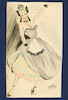 Thumbnail of Ronald Cobb (British, 1907-1977) Two original costume designs of Murray's Cabaret Club showgirl 'Doreen' in pink and black dresses, 1951, 2 image 2