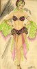 Thumbnail of Ronald Cobb (British, 1907-1977) Two original costume designs for Murray's Cabaret Club dancing showgirls in pink and green ensembles, 1952, 2 image 1