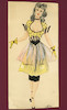 Thumbnail of Ronald Cobb (British, 1907-1977) A signed original costume design of a Murray's Cabaret Club showgirl in a yellow and black dress, 1952, image 2
