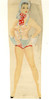 Thumbnail of Ronald Cobb (British, 1907-1977) An original costume design of a Murray's Cabaret Club showgirl in an umbrella skirt, c.1962, image 2