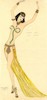 Thumbnail of MICHAEL BRONZE (BRITISH, 1916-1979) An original costume design for a Murray's Cabaret Club showgirl in costume for 'Cleopatra', 1939, image 1