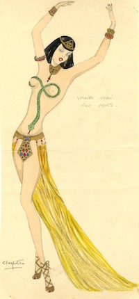 MICHAEL BRONZE (BRITISH, 1916-1979) An original costume design for a Murray's Cabaret Club showgirl in costume for 'Cleopatra', 1939, image 1