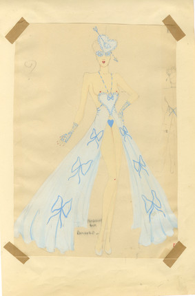 Michael Bronze (British, 1916-1979) Group of five costume designs for Murray's Cabaret Club showgirls, 1955, 5 image 4