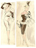 Thumbnail of Ronald Cobb (British, 1907-1977) Two original costume designs for Murray's Cabaret Club showgirls dressed as 'Town Girls', 1950's, 2 image 2
